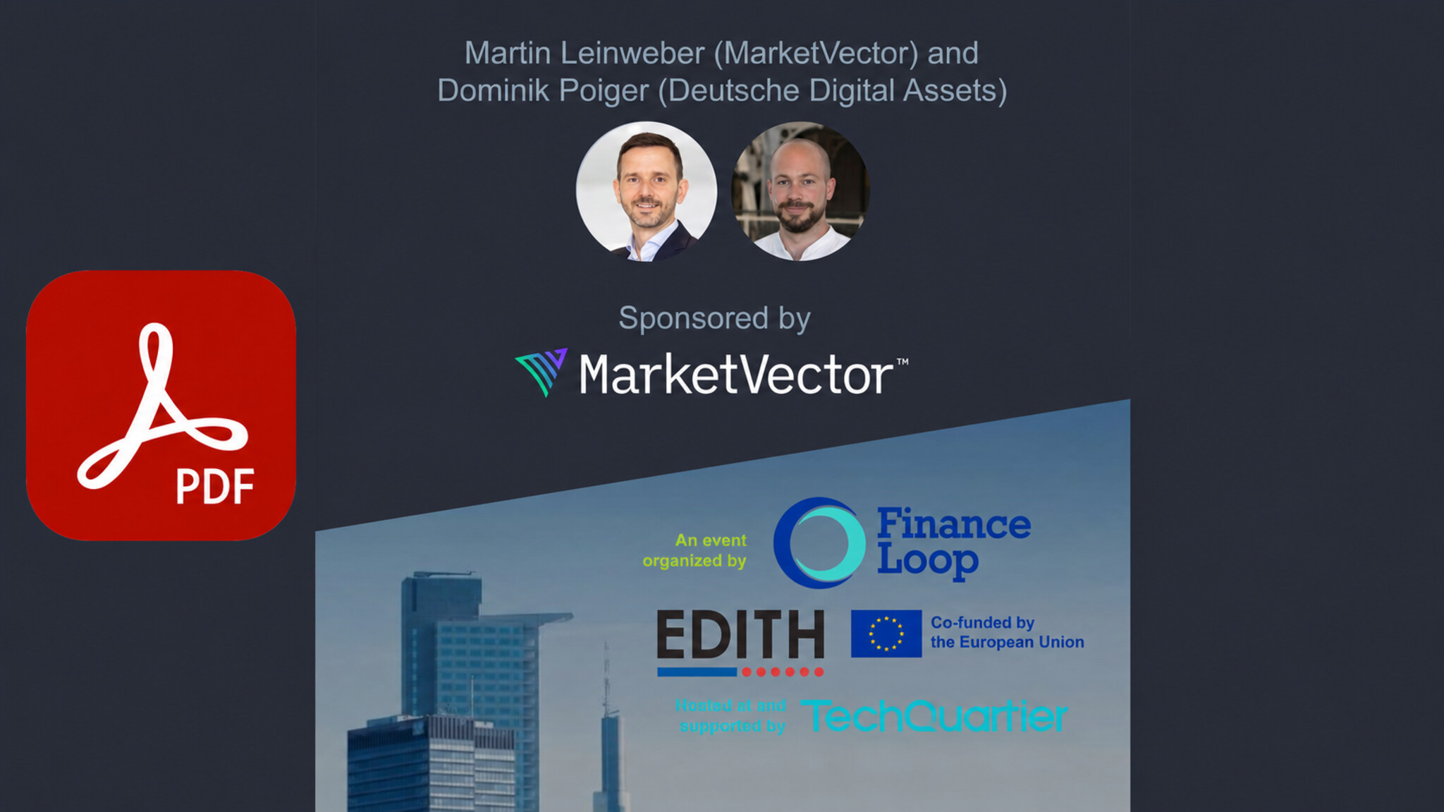 Finance Loop Francfort - FY Frankfurt - Blockchain Germany Hub - présentation PDF - MarketVector Indexes - Blockchain Events Europe - mai 2024 - événement blockchain à Francfort