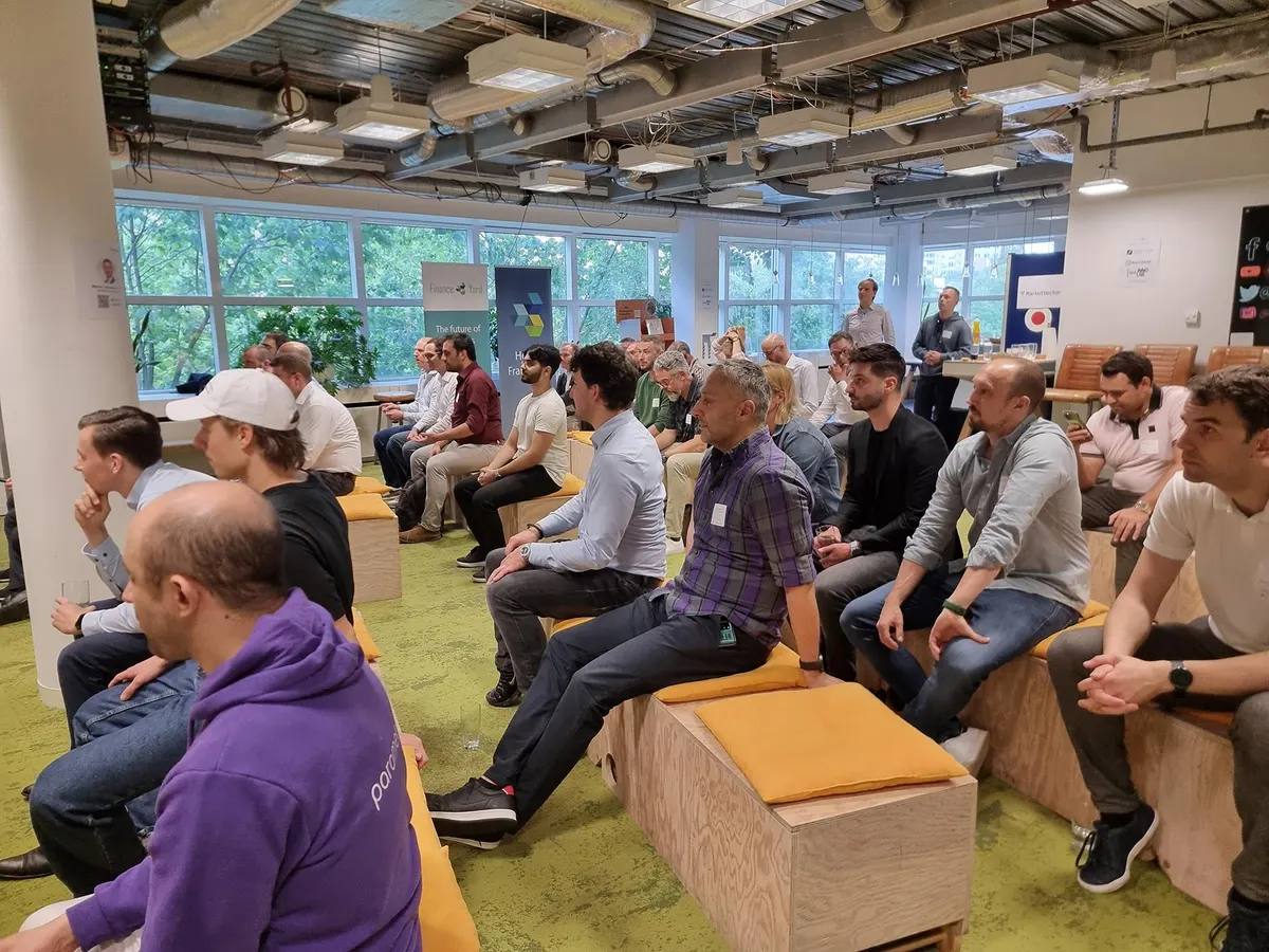 A full room at a Finance Loop panel discussion in Frankfurt