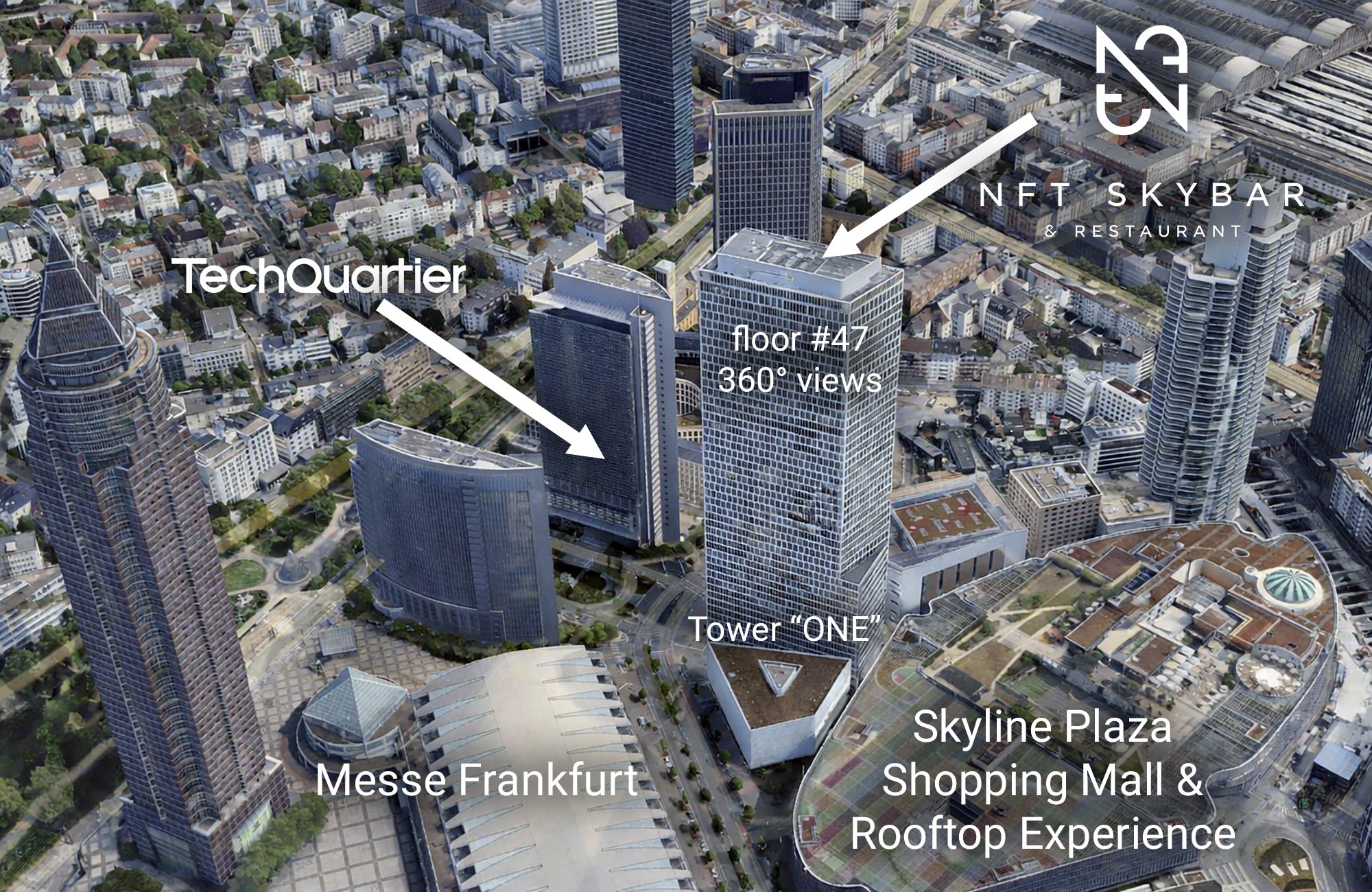 NFT Skybar in Frankfurt - 360° views over Frankfurt - Tower One - Bitcoin Bar - Crypto Bar - Best Bar in Germany