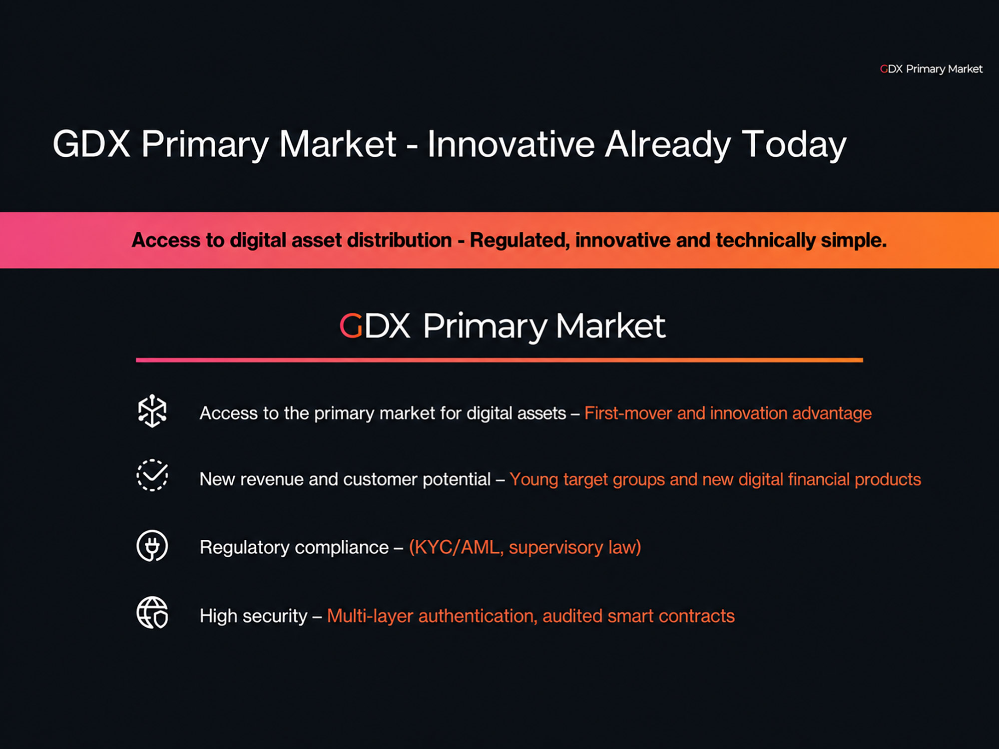 GDX Primary Market in english