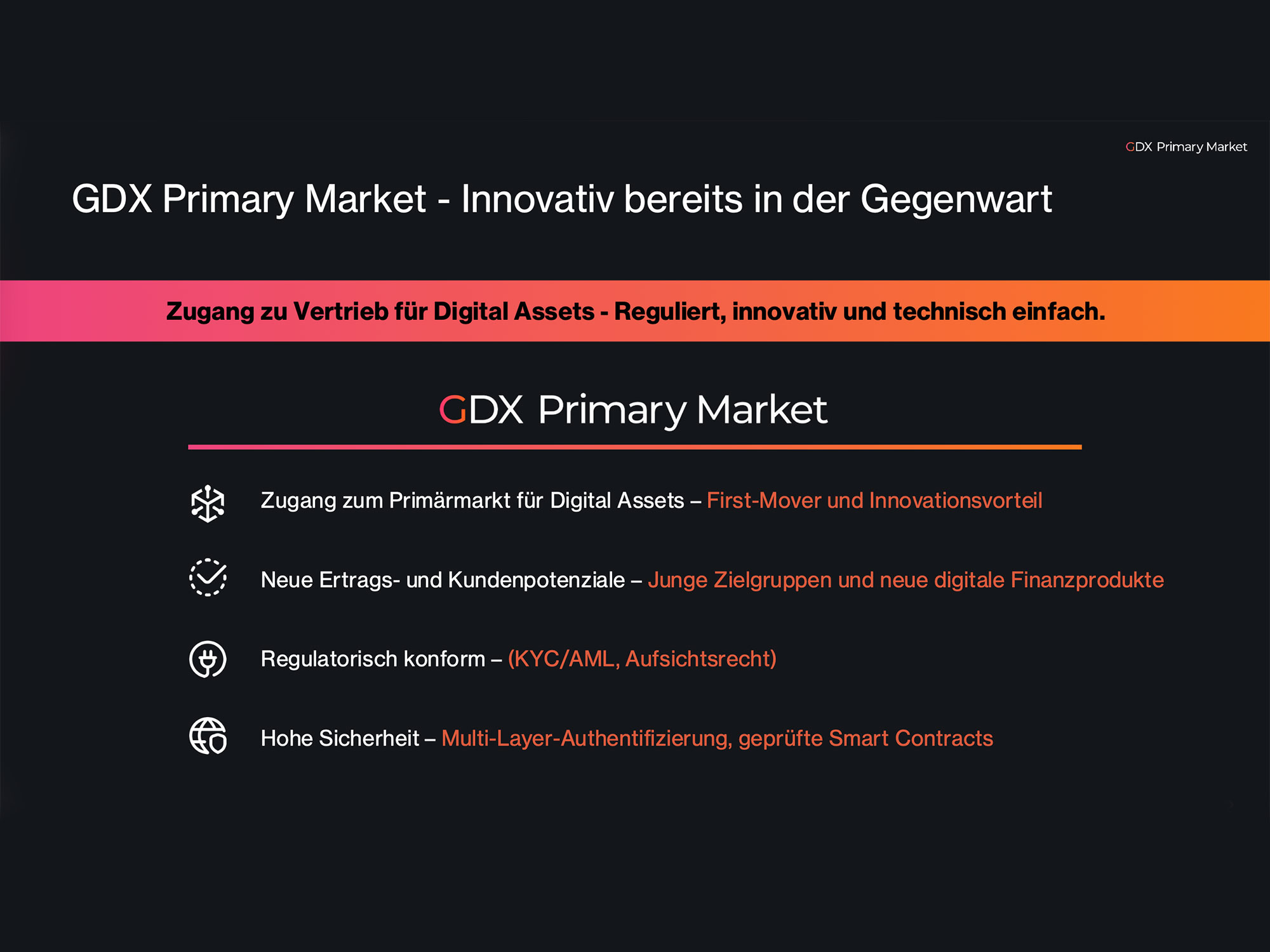GDX Primary Market in english